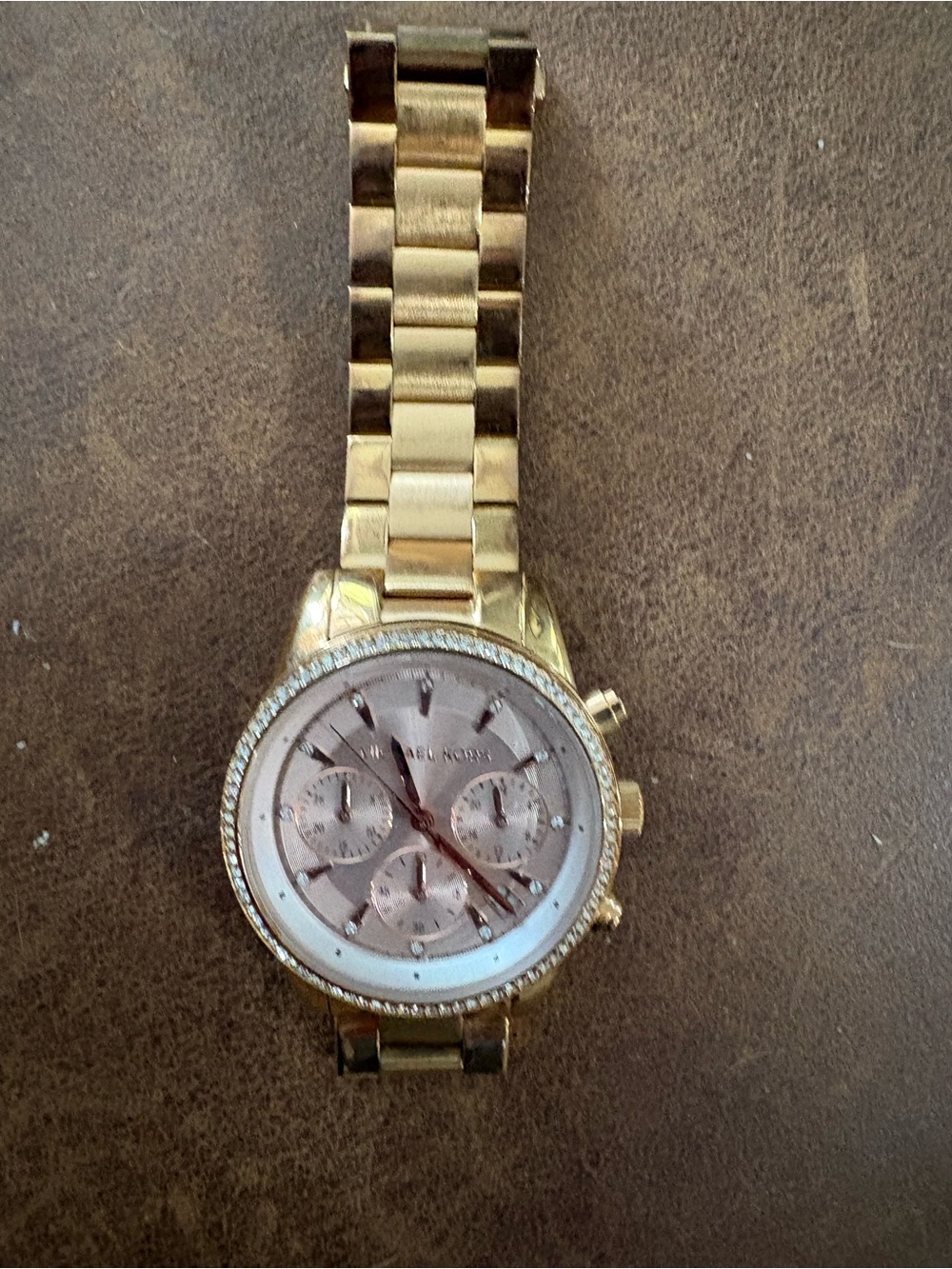 Michael Kors Gold and Rose Gold Crystal-Accent Bracelet Watch